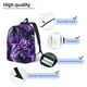thumbnail image 3 of Disketp Purple Pattern White Tiger print Canvas Backpack Lightweight Travel Daypack Student Rucksack Laptop Backpack-, 3 of 5