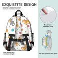 thumbnail image 5 of Multicolor Cat and Yarn White Pattern Cute School Backpack Bag for School with Padded Back and Adjustable Shoulder Straps 15.25"x11.5"x5.25", 5 of 5