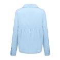thumbnail image 5 of Ichuanyi Womens Shirts Clearance, Fashion Women's Loose Buttons Solid Lapel Long Sleeves T-shirts Blouse Tops, 5 of 6