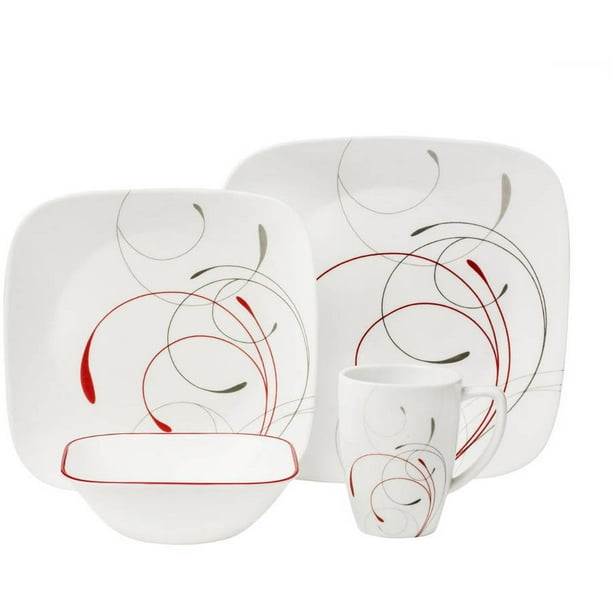 Elegant corelle square dishes open stock Corelle Square Splendor 16 Piece Dinnerware Set Walmart Com