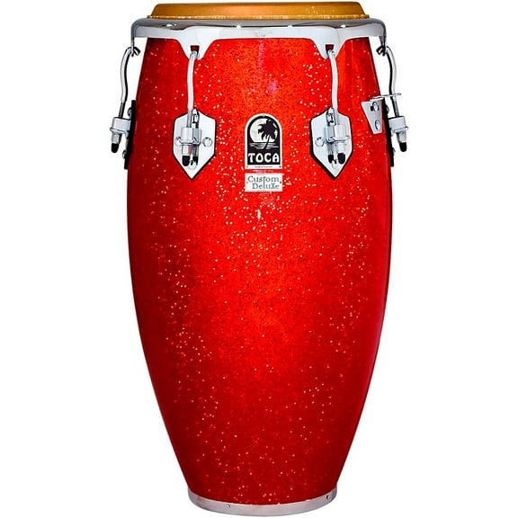 Toca Custom Deluxe Solid Fiberglass Congas 12.50 in. Red Sparkle