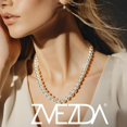 thumbnail image 2 of Collar Perlas de Cristal Austriacas Zvezda Plata 0.925 Mujer crema Unitalla, 2 of 4