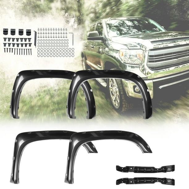 2xFront+2xRear Wheel Well Fender Flares PP Black For 20142017 Toyota