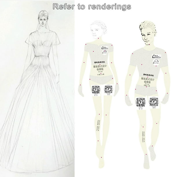 2Pcs Fashion Ruler Template Hand Drawing French Curve Human Body for ...