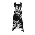 thumbnail image 4 of Pantalones Cortos para Vestidos Bajos Mujeres sin Mangas Cuello Redondo Cordón Ruffle A-Line Mini Vestido Poliéster, Vestido Casual para Citas Y Fiesta, 4 of 8