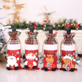 thumbnail image 5 of 4 Piezas de Tapones de Botellas de Vino de Navidad Bolsa de Vino Tinto Botella de Vino de Papá Noel Bolsa de Regalo de Vino para Decoración de Cena Familiar Decoración de Mesa Rojo Verde, 5 of 5