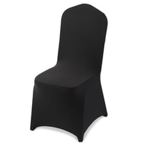 VEVOR 100 Pcs Black Chair Covers, Polyester Spandex Chair Cover, Stretch Slipcovers for Wedding Party Dining Banquet Flat-Front Chair Covers, Fits Chair Measures up to 20.08 x 17.72 x 37.4 inch