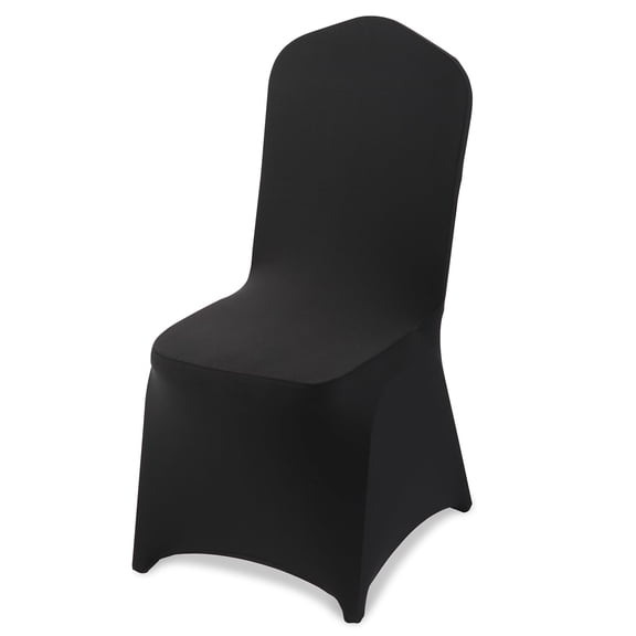 VEVOR 100 Pcs Black Chair Covers, Polyester Spandex Chair Cover, Stretch Slipcovers for Wedding Party Dining Banquet Flat-Front Chair Covers, Fits Chair Measures up to 20.08 x 17.72 x 37.4 inch