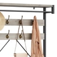thumbnail image 5 of Aoile 4-in-1 Hall Tree, Entryway Bench with Coat Rack Freestanding, Shoe Bench with 8 Hooks & 3-Tier Storage Shelf, Gray, 5 of 8