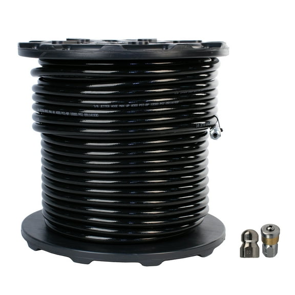 Schieffer 3/8" x 300' 4000 PSI Thermoplastic Sewer Jetter Hose & 8.0 Nozzles
