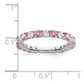 thumbnail image 3 of Auriga Fine Jewelry 14K White Gold Created Pink Sapphire and Diamond Band for Women Size 7, 3 of 6