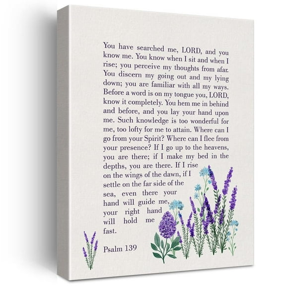 Psalm 139 You Have Searched Me Bible Verse Canvas Home Wall Art Decor Scripture Painting Christian Poster Framed Ready to Hang
