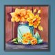 thumbnail image 1 of Cuadros Decorativos Kit de pintura de diamante de taladro redondo completo 5D bricolaje decoración del hogar de flores de maceta (QQ683) Wdftyju embutido en tela, 1 of 6