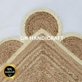 thumbnail image 3 of DN HANDICRAFT Bohemian Boho Rug Indoor Carpet Scalloped Natural Handmade White Reversible Jute Area Rug (5x5 Sq Feet), 3 of 5