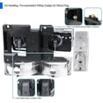 thumbnail image 4 of Spec-D Tuning Chrome Headlights + Bumper Lights + Corner Lights Compatible with 1988-1993 Chevy C10 Pickup C/K 1500 2500 3500 Silverado Sierra, Left + Right Pair Headlamps Assembly, 4 of 6
