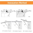 thumbnail image 4 of HOWDIA 200N/44lbs Gas Struts for Heavy Lid, Soft Open Gas Strut Gas Spring Gas Shocks Lift Supports, Safety Lift Support Lid Hinge for Cabinets Toy Box, Pack of 2, 4 of 5