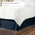 thumbnail image 3 of Noble Linens Navy Pleated Dust Ruffle Bed Skirt, Full, 3 of 9