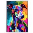 thumbnail image 2 of Whippet Dog Canvas Wall Art Poster Prints Colorful Pop Animal Art Wall Decor Dog Picture Artwork Pet Dog Painting Poster for Home Bedroom Living Room Decoration Framed, 2 of 6