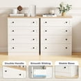 thumbnail image 4 of Modern 4 Drawer Dresser, White Dresser Storage Chest of Drawers, Farmhouse Storage Cabinet Organizer with 4 Drawers for Living Room, Entryway, Hallway, White, 4 of 7