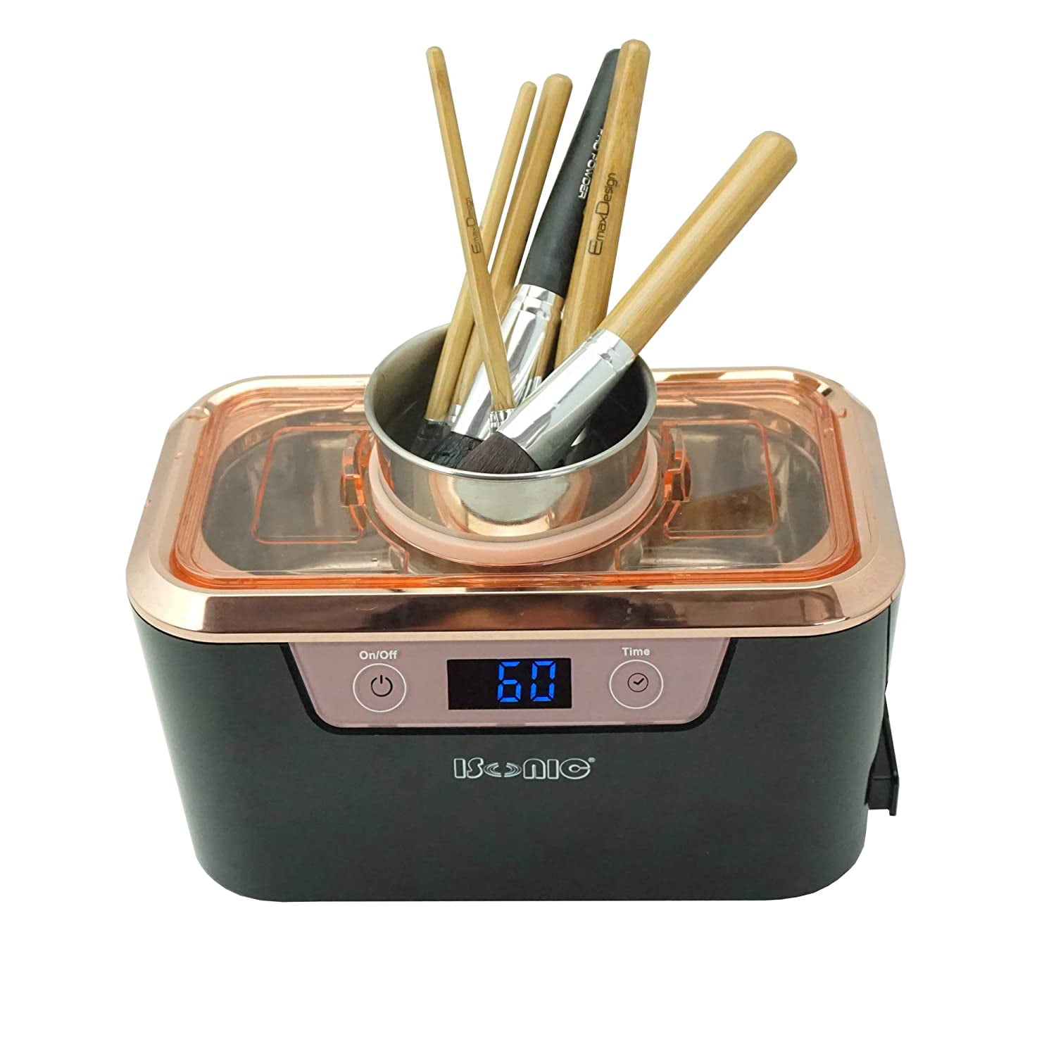 iSonic DS310 Ultrasonic Cleaner, 110 V, Stainless Steel Tank, with Stainless Steel Holder Set for Jewelry and Eyeglasses