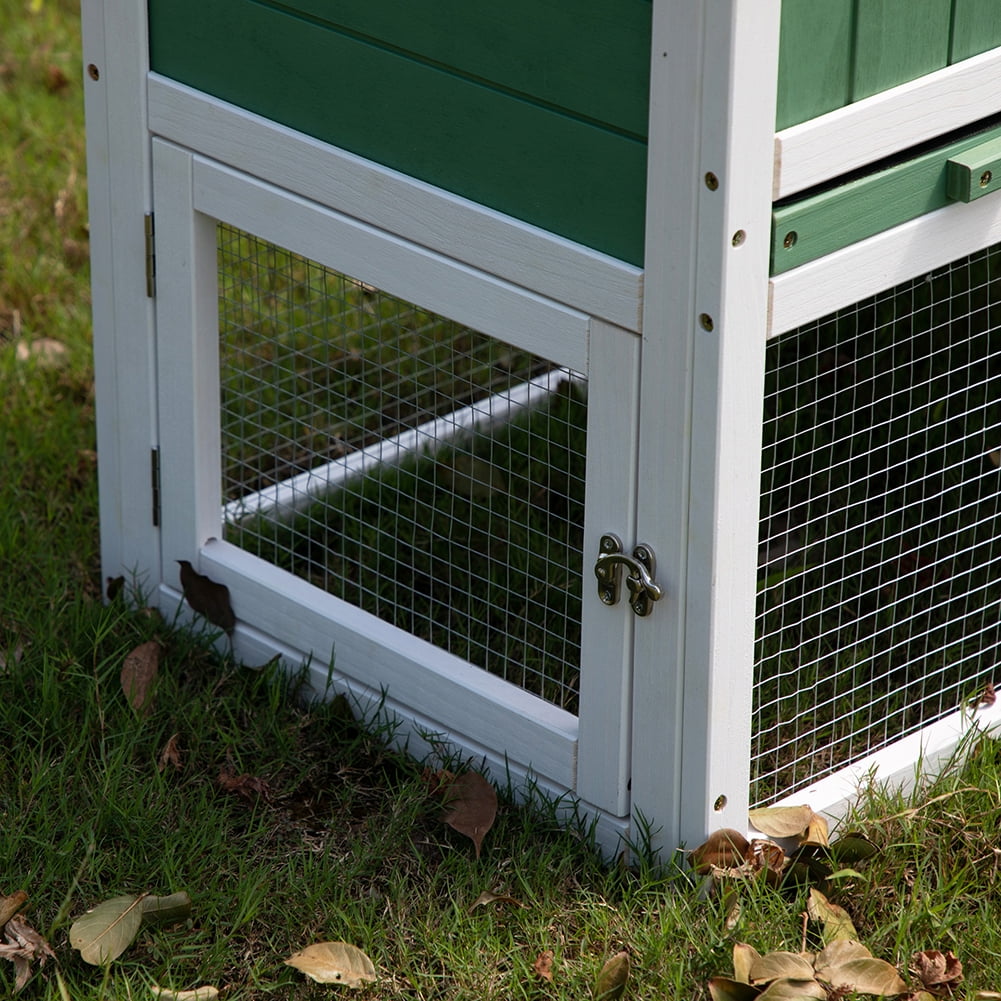 Kadyn for indoor and outdoor use Wooden Rabbit Hutch Chicken Coop with 1 Removable Tray and 3 Lockable Doors Rabbit Hutch, Green Kadyn for indoor and outdoor use Wooden Rabbit Hutch Chicken Coop with 1 Removable Tray and 3 Lockable Doors Rabbit Hutch, Green