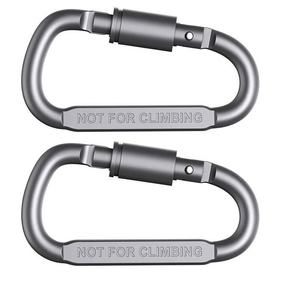 Small Carabiner Clip Carabiner Keychain Heavy Duty Caribeaner Hook D Ring Aluminum Carbiner Clip for Keys Backpack Hiking Camping Fishing (Grey 2pcs)