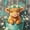 Orange Turquoise, variant on Manfei Cute Highland Cattle Zipper Twin Comforter Sets with Fitted Sheet and 2 Pillowcases,Cartoon Floral Animal Zipper Bedding Set,Orange Blue,Reversible