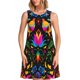 thumbnail image 1 of Easygdp Mexican Flower Traditional1 para Vestido Transpirable de Mujer, Vestido Suelto de Manga Corta con Pliegues y Bolsillos para el Verano, 1 of 7