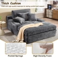 thumbnail image 4 of 75.2''Oversized Chaise Lounge Chair Indoor,Plush Upholstered Sleeper Sofa, Lazy Lounge Reading Chair Bed,Comfy Corduroy Cloud Sofa with Deep Seat for Living Room,Bedroom,Office, 4 of 7