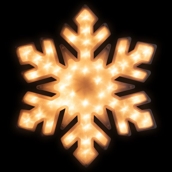 20" Lighted Snowflake Christmas Window Silhouette Decoration