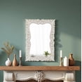 thumbnail image 3 of Sintosin Vintage Wall Mirror 20x27 inch, Antique Square Carved Frame with Distressed White, Gothic Decorative Hanging Mirror for Bathroom Living Room, 3 of 9