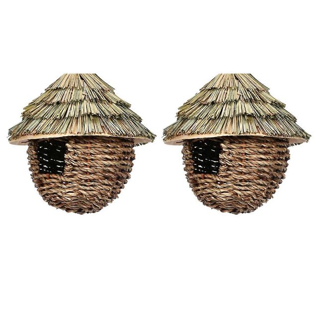 Bird Hanging Grass House Outdoor Hummingbird Nest Bird House Bird House Hanging Straw Bird Nest