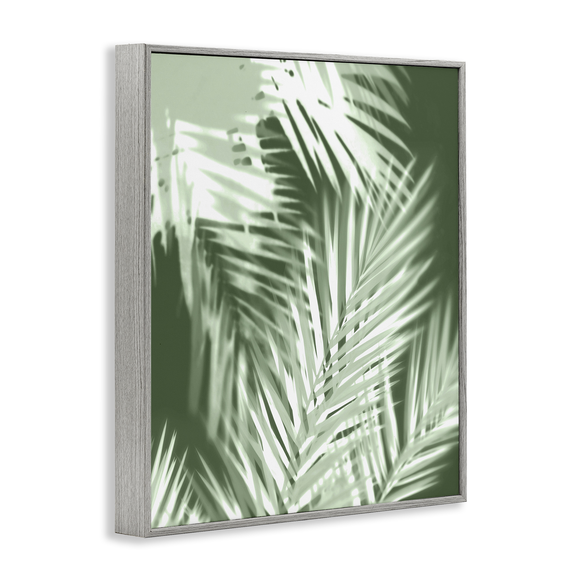 Stupell Industries Abstract Palm Leaves Botanical & Floral Painting Gray Framed Art Print Wall Art, 24 x 30