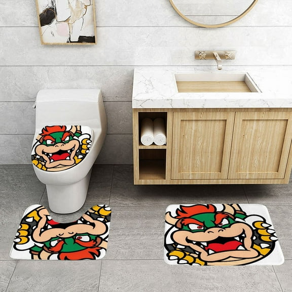 Bowser Classic Three Piece Set With Water Absorption And Anti Slip Properties