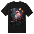 thumbnail image 2 of Plus Size Shirt for Women Black Tops for Women Oversized Short Sleeves Shirt for Women Red-Browed Bird Pink 3 T Shirt Crewneck Shirt for Women 3XL, 2 of 5
