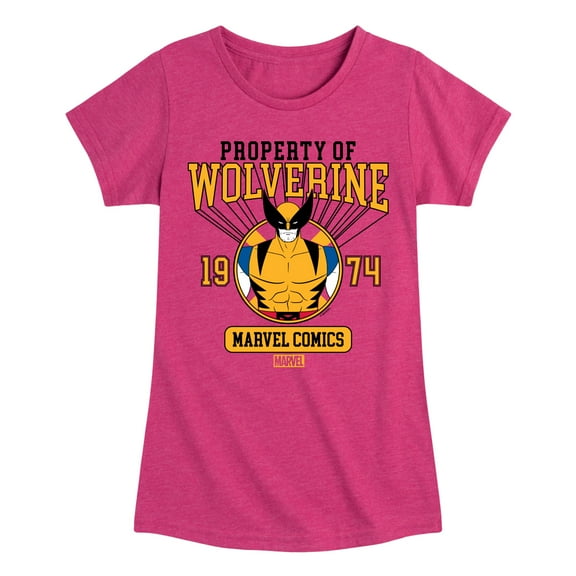 Marvel Wolverine - Property Of - Toddler and Youth Girls Fitted Short Sleeve Graphic T-Shirt