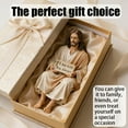 thumbnail image 6 of Jesus Resin Desk Companion Figurine, Car Dashboard Home Office Table Decor Jesus Christ Statue with "I Am with You Always" Sign, Handmade Sitting Religious Decorative, 6 of 7