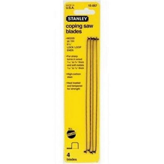 Stanley 15-058 Coping Saw Blade, 6-1/2", 4 Pc/Pk