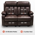 thumbnail image 3 of MCombo Electric Power Loveseat Recliner w/ Massage for Living Room Dark Brown Faux Leather 6075, 3 of 7