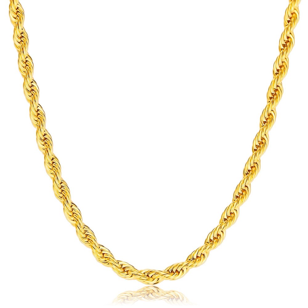 PORI JEWELERS Jewelers 14K Solid Gold 4MM Rope Chain Necklace BOXED