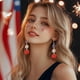 thumbnail image 4 of USA Independence Day Multicolored Flower Oil Drop Earrings For Women's Fashion And Creatives Festival Earrings, 4 of 6
