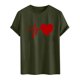 thumbnail image 3 of Tops para hombre, blusas y camisas de cuello redondo y manga corta para hombre. Camiseta/camisa informal de cuello redondo y manga corta con estampado de corazones para hombre. Tops de poliéster para, 3 of 3