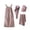 .Pink, variant on Akafmk Women's Bathrobe Set Sleeveless Absorbent Robe with Pockets + Turban Towels, 4-Piece Spa Sleepwear