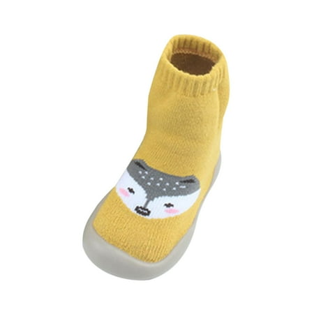 

YWDJ Kids Non-slip Soft Bottom Spring Fall Floor Socks Toddler Shoes Yellow 24