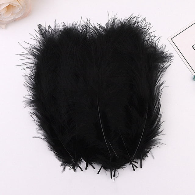 Advancent 50 Uds. De plumas de marabú de pavo, vestido de boda esponjoso, decoración de joyería DIY, accesorios decorativos, plumas Artesanía negro Advancent HA002055-04