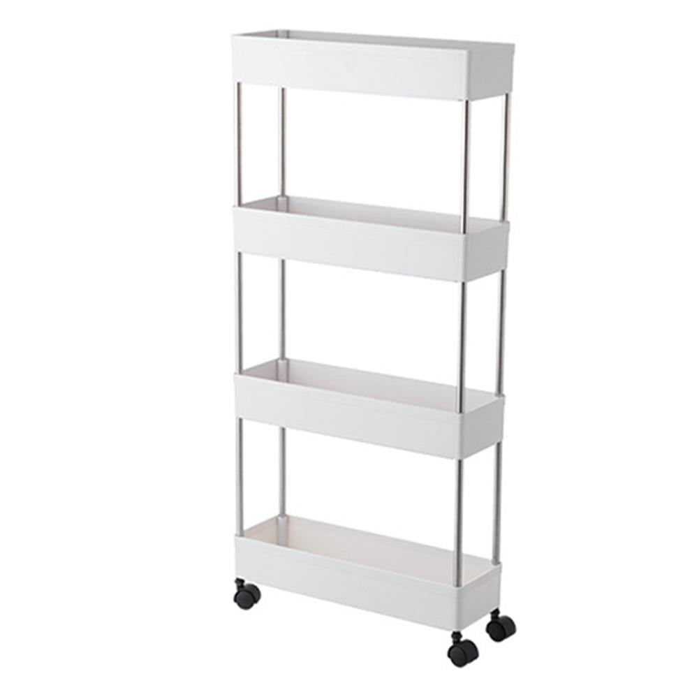3 Tier/4 Tier Slim Storage Cart Mobile Shelving Unit Organizer Slide