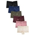 thumbnail image 1 of 6 Packs of SOFRA Women's Nylon Mid Rise Lace Hipster Panty Underwear - Style#7, 1 of 7