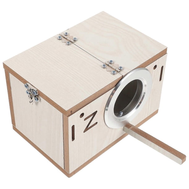 Bird Nesting Box For Breeding Parrots And Budgies White Wooden Structure 17.5X12cm 1Pack