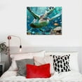 thumbnail image 5 of COMIO Ocean Canvas Wall Art Sea Turtle Wall Pictures Coral Theme Painting Modern Artwork Turquoise Wall Decor Fish Seascape Prints for Bathroom Decor Bedroom Living Room Kids Room Randy to Hang, 5 of 5