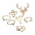 thumbnail image 1 of Juego de anillos bohemios de flecha de estilo vintage de 7 piezas Juego de dorado Jinwen Anillos bohemios de moda, 1 of 8